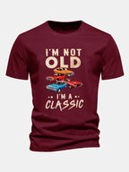 Regular Fit Vintage Car Print Cotton T-Shirt