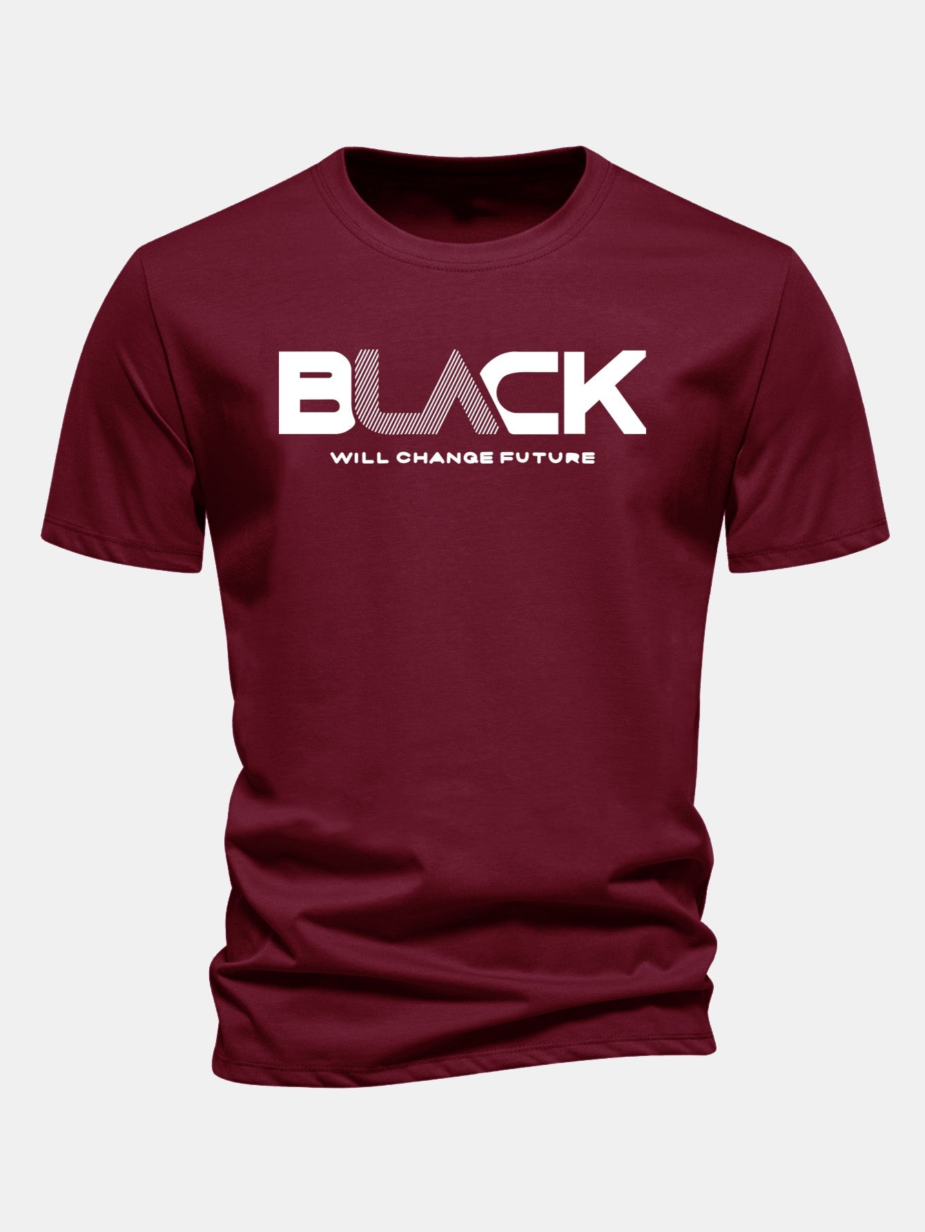 Regular Fit Black Print Cotton T-Shirt