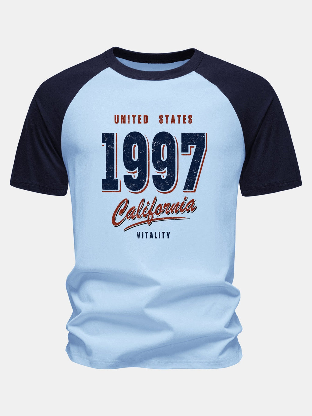 1997 California Print Cotton Raglan Sleeve T-Shirt