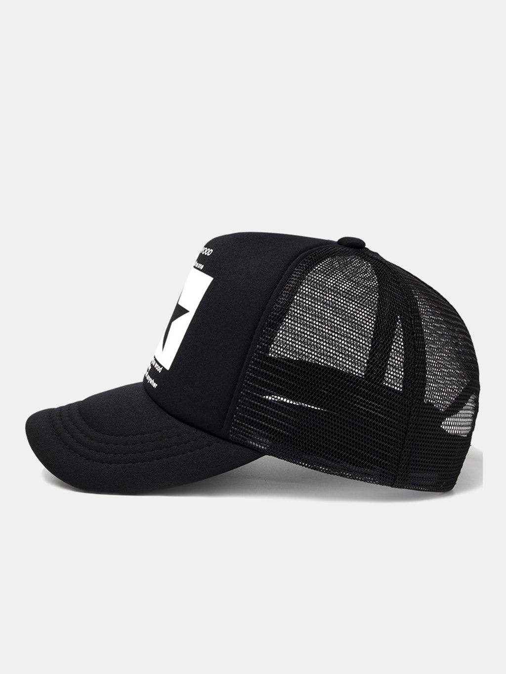 Star Graphic Trucker Cap | Mesh Back Adjustable Snapback Casual Streetwear Baseball Hat