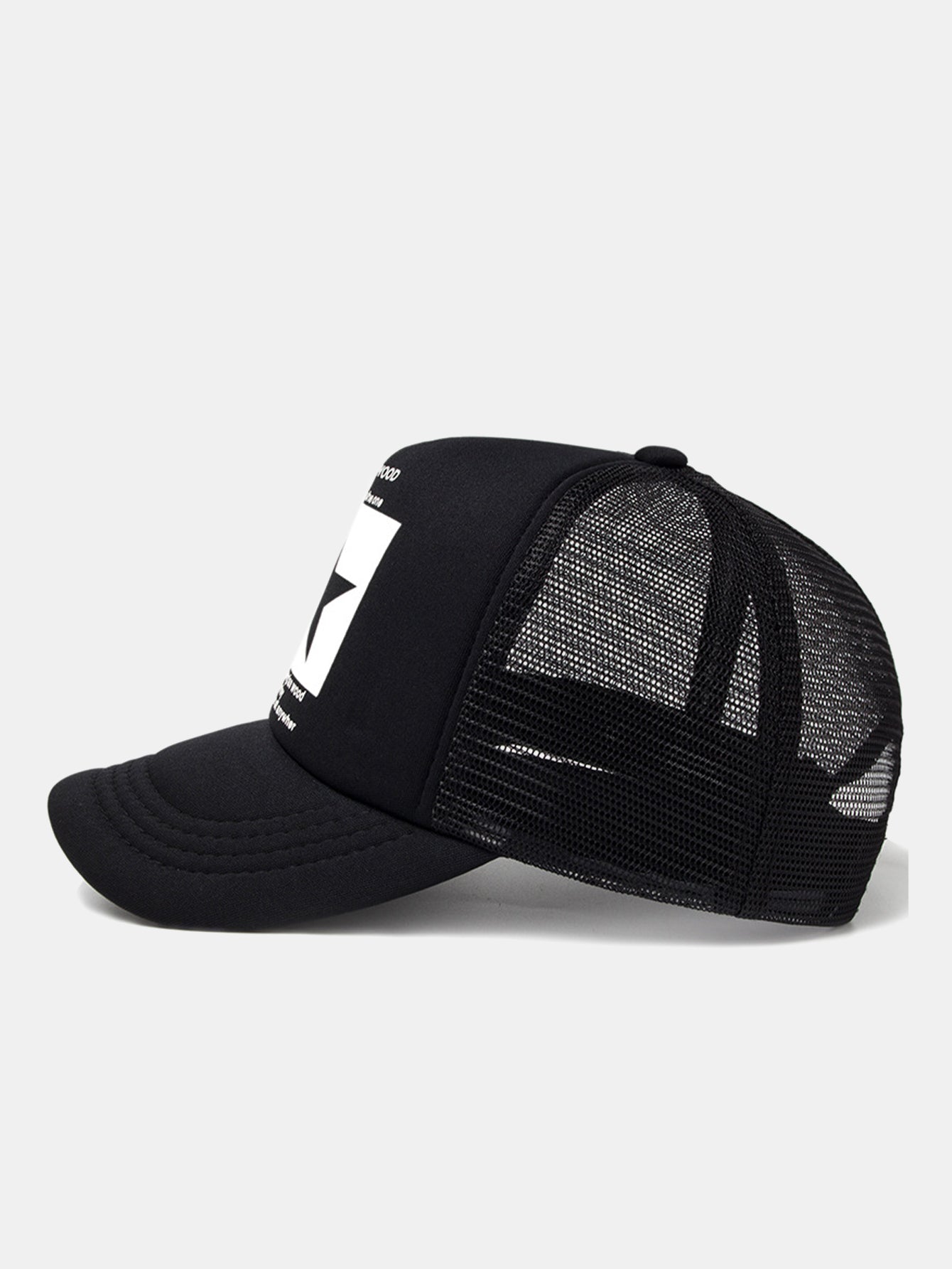 Star Graphic Trucker Cap | Mesh Back Adjustable Snapback Casual Streetwear Baseball Hat