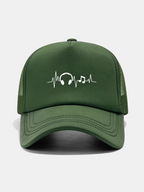 Musical Heartbeat Print Mesh Baseball Cap
