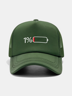 1% Battery Print Mesh Baseball Cap