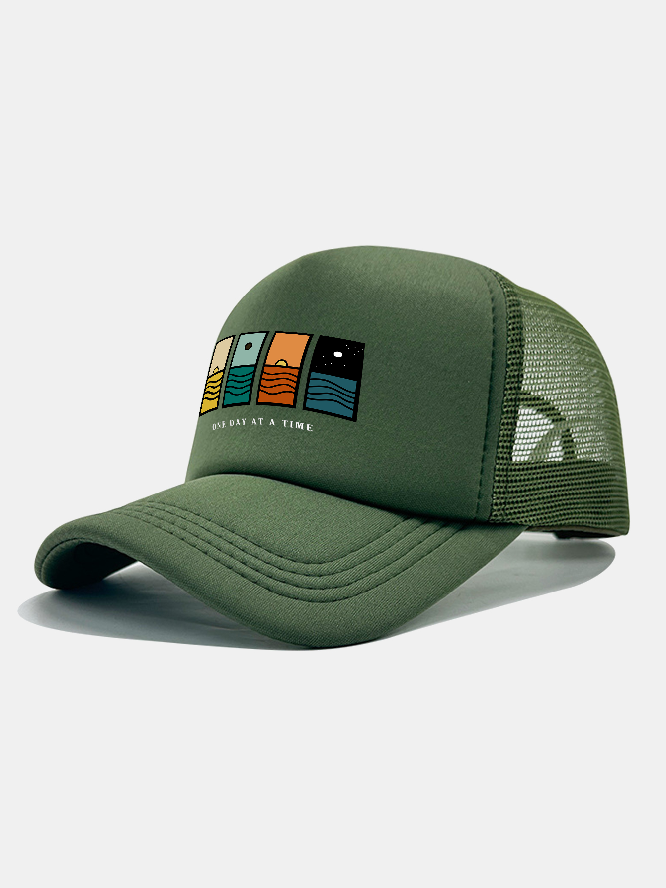 One Day At A Time Print Mesh Baseball Cap