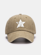 Star Print Washed Baseball Cap