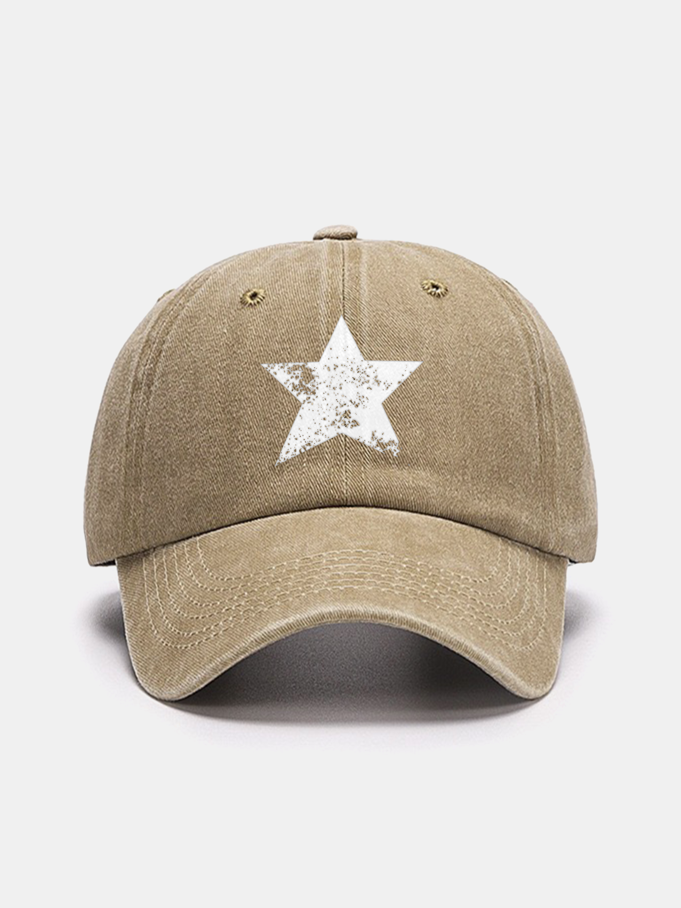 Star Print Washed Baseball Cap