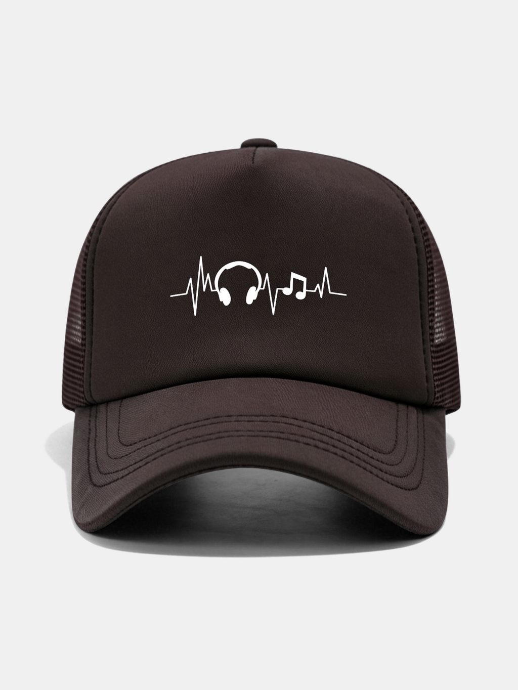 Musical Heartbeat Print Mesh Baseball Cap