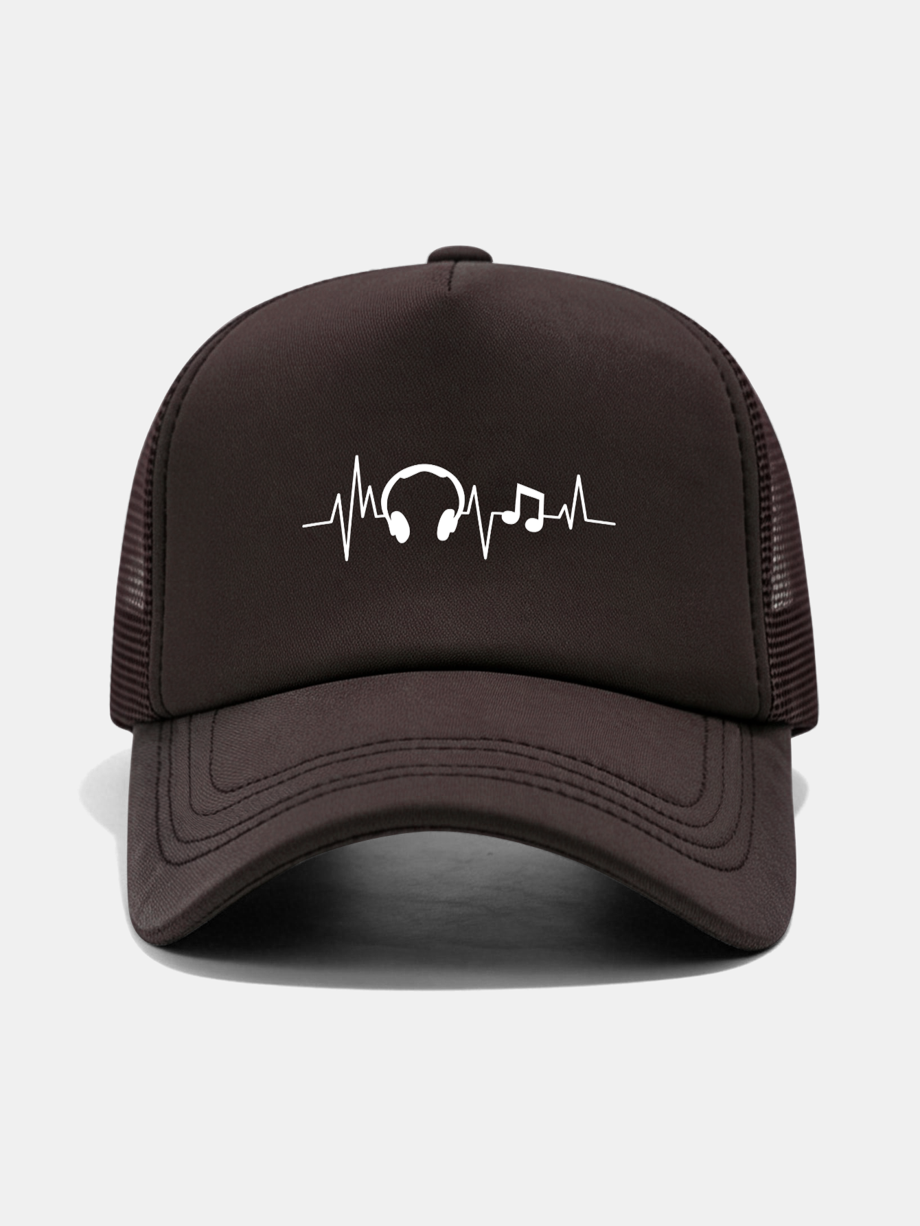 Musical Heartbeat Print Mesh Baseball Cap