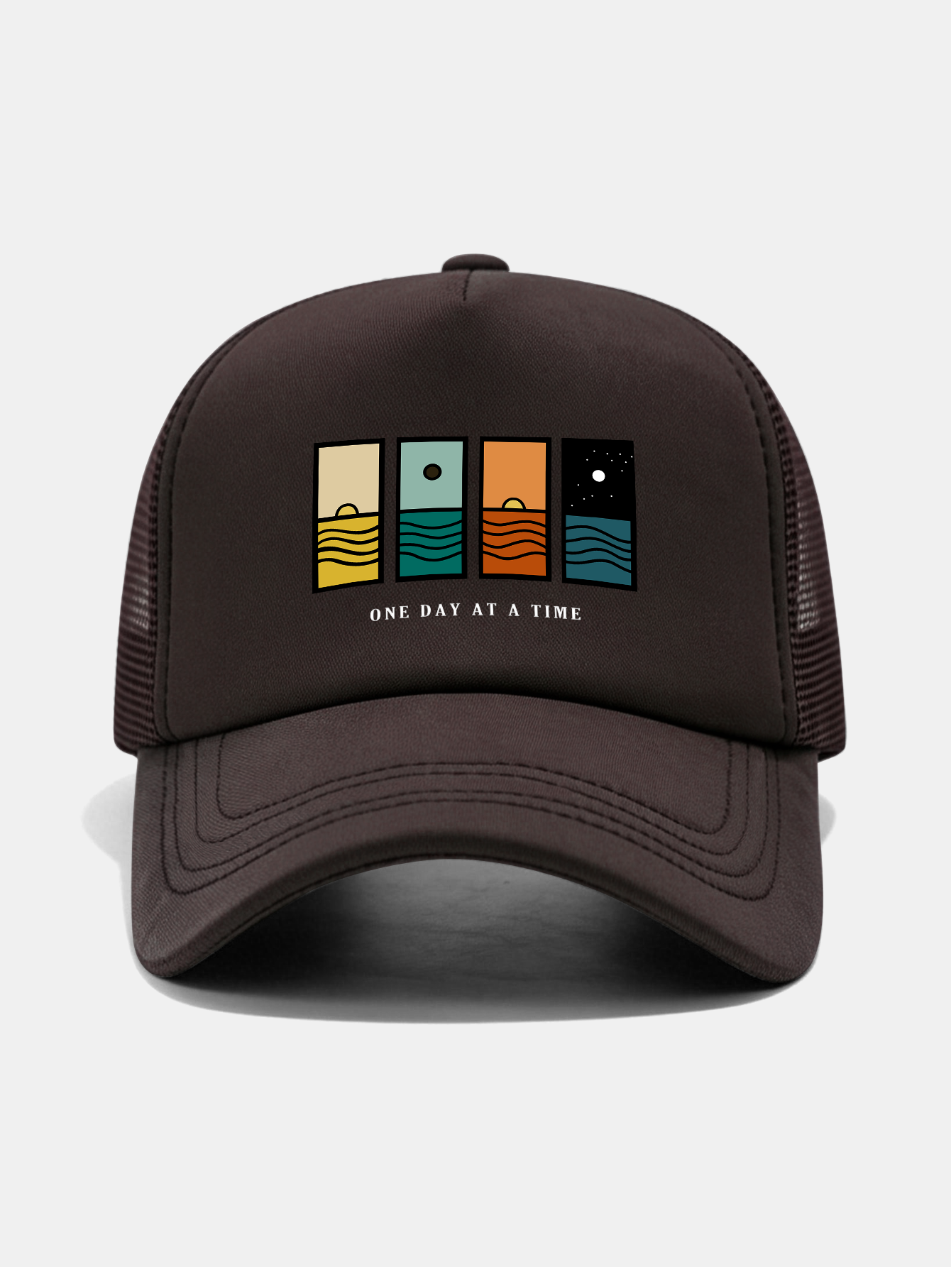 One Day At A Time Print Mesh Baseball Cap