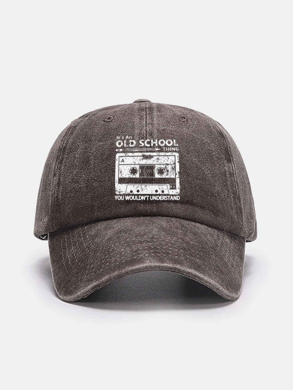 Cassette Tape Print Washed Baseball Cap