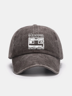 Cassette Tape Print Washed Baseball Cap