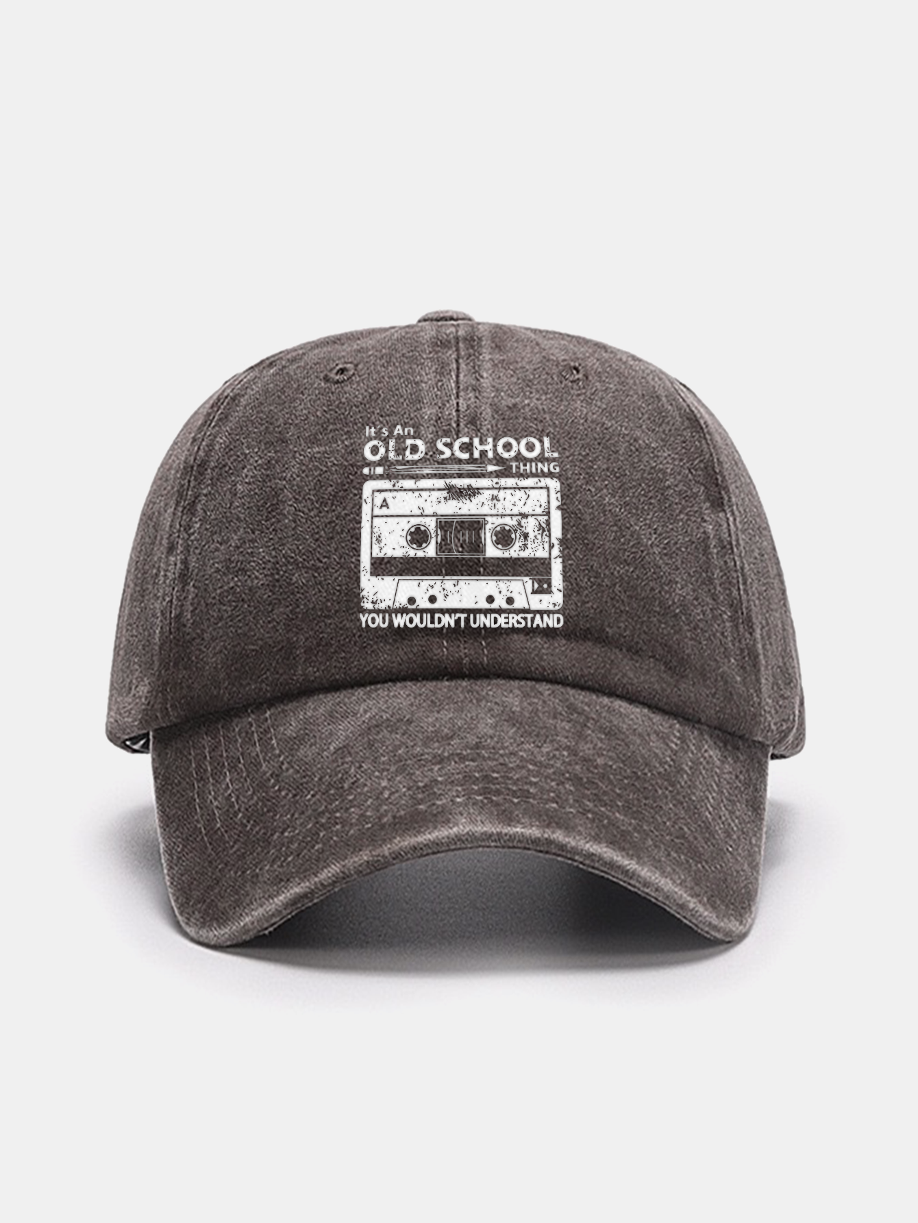 Cassette Tape Print Washed Baseball Cap
