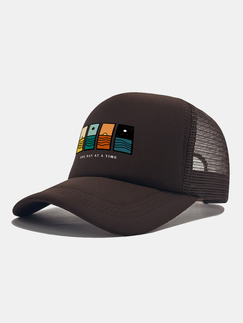 One Day At A Time Print Mesh Baseball Cap