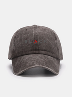 Black Print Washed Baseball Cap