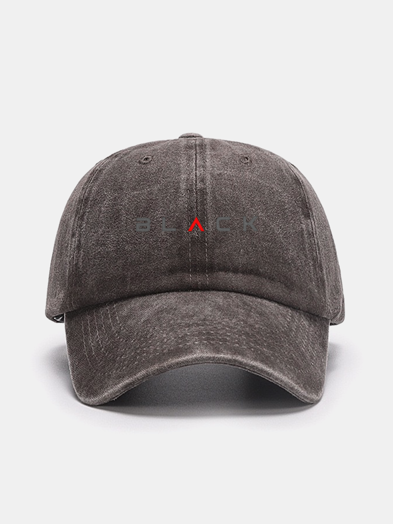 Black Print Washed Baseball Cap