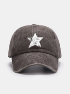Star Print Washed Baseball Cap