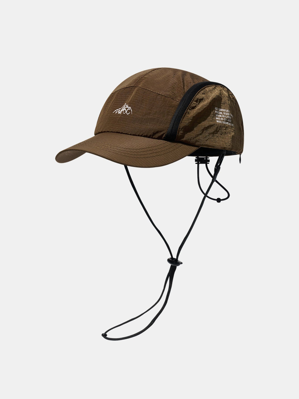 Quick Dry Lightweight Trail 5 Panel Cap | Mountain Logo Embroidery Rear Drawstring Adjustable Cord Lock Outdoor Climbing Sports Hat
