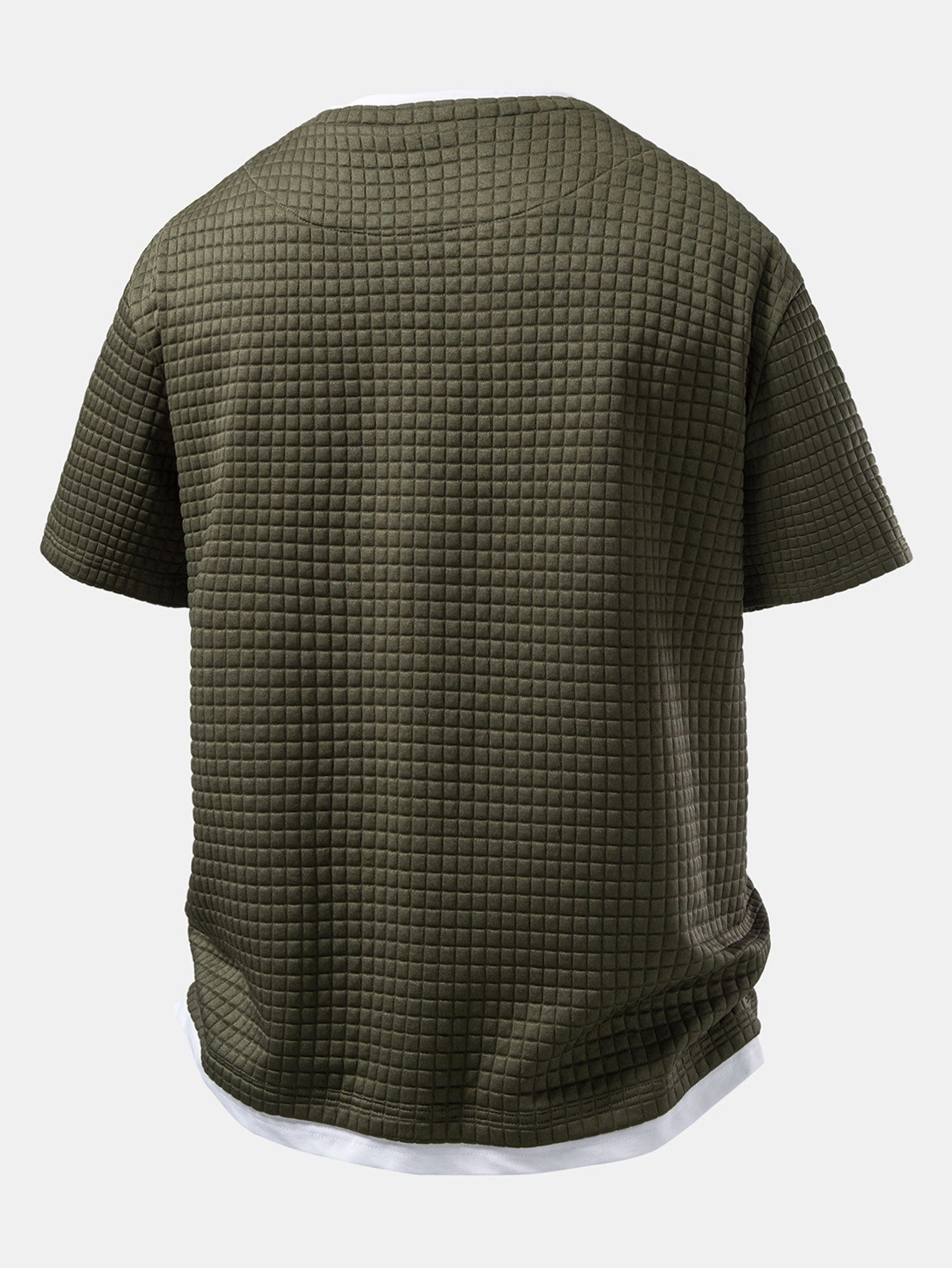 2 In 1 Waffle Notched Collar T-Shirt & Drawstring 7" Shorts Set