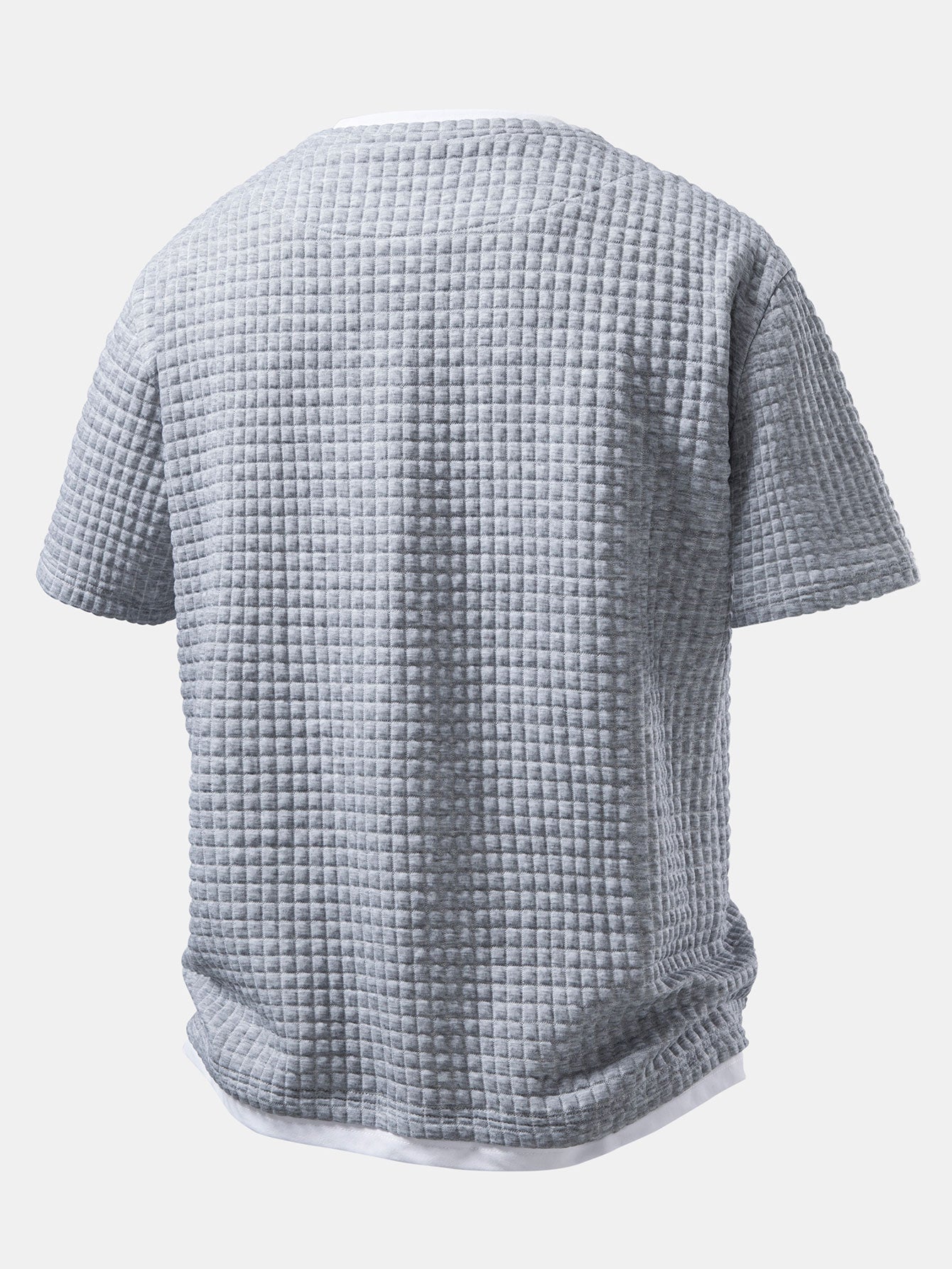 Relax Fit 2 In 1 Waffle Notched Collar T-Shirt