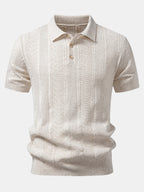Linen Textured Knit Polo & Straight Leg Linen Pants