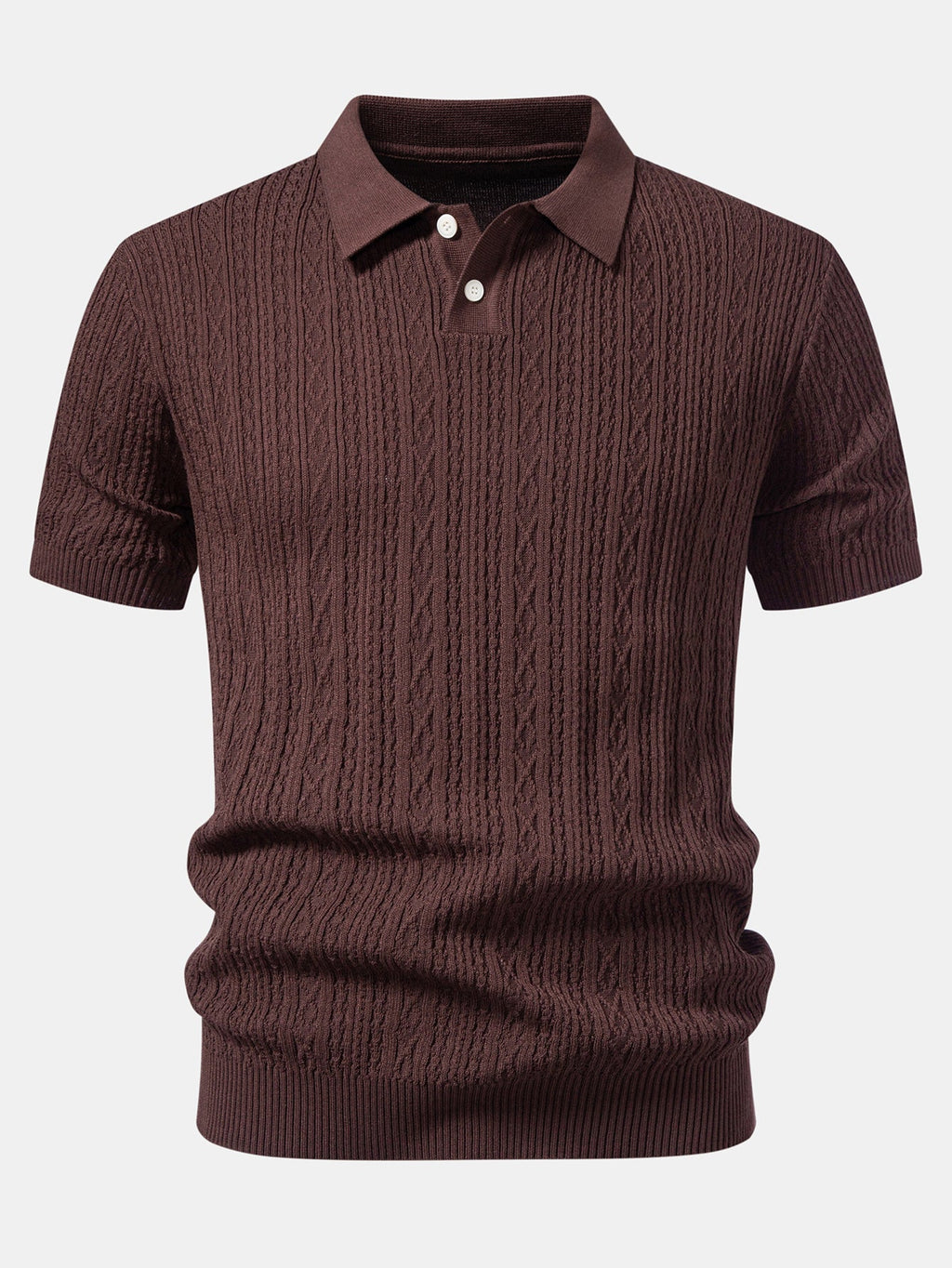 Geometric Jacquard Knit Polo