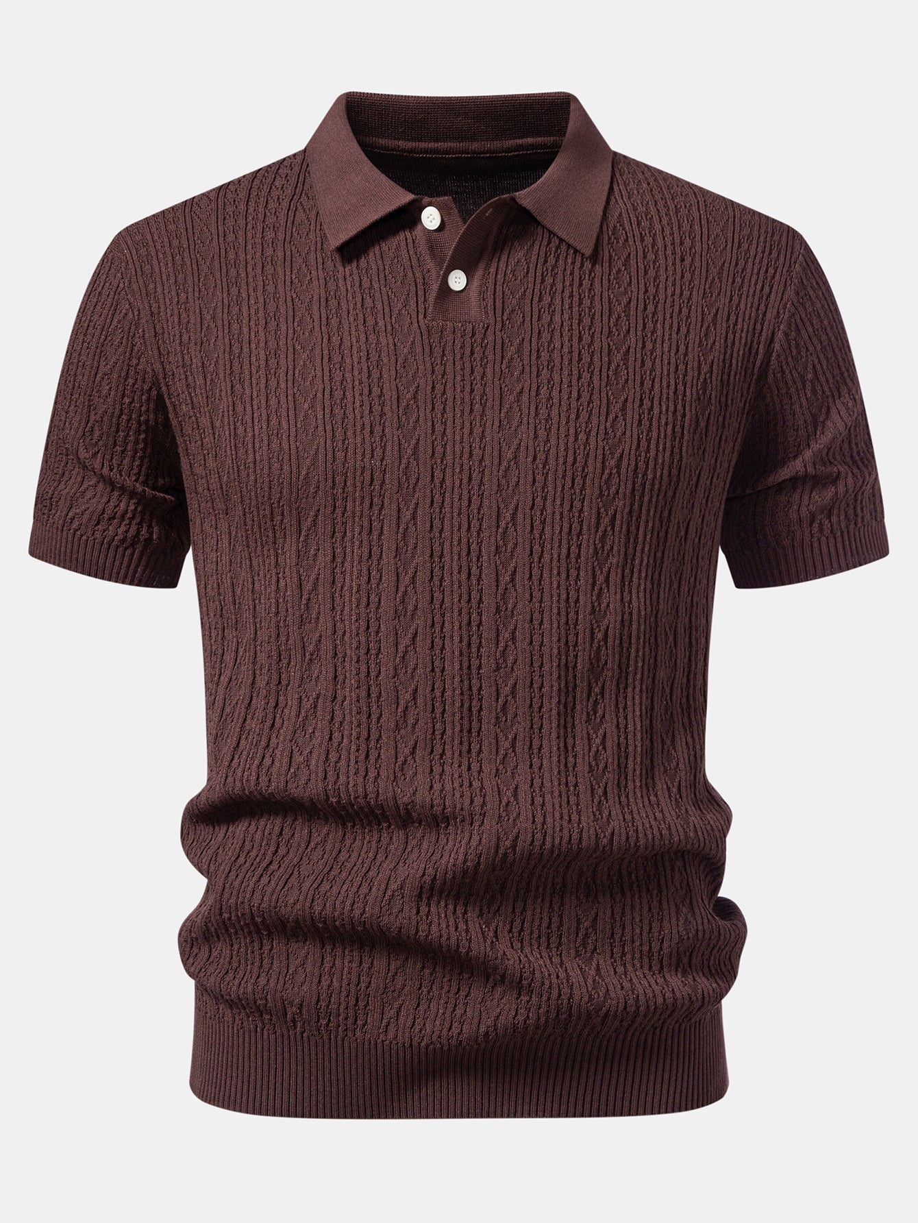 Geometric Jacquard Knit Polo