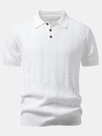 Geometric Jacquard Knit Polo & Slim Fit Tapered Trousers