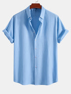 Crinkled Textured Button Down Shirt