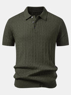 Twisted Jacquard Knit Polo & Slim Fit Tapered Trousers