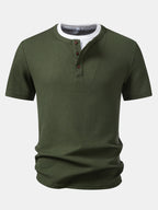 2 In 1 Waffle Henley Shirt