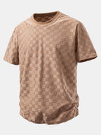 Relax Fit Checkerboard Jacquard  T-Shirt