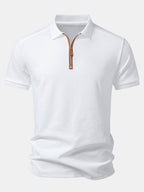 Textured Zipper Polo