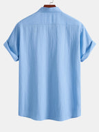 Crinkled Textured Button Down Shirt