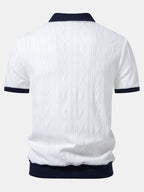 Contrast Geometry Jacquard Knit Polo & Slim Fit Tapered Trousers