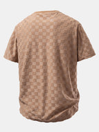 Relax Fit Checkerboard Jacquard  T-Shirt