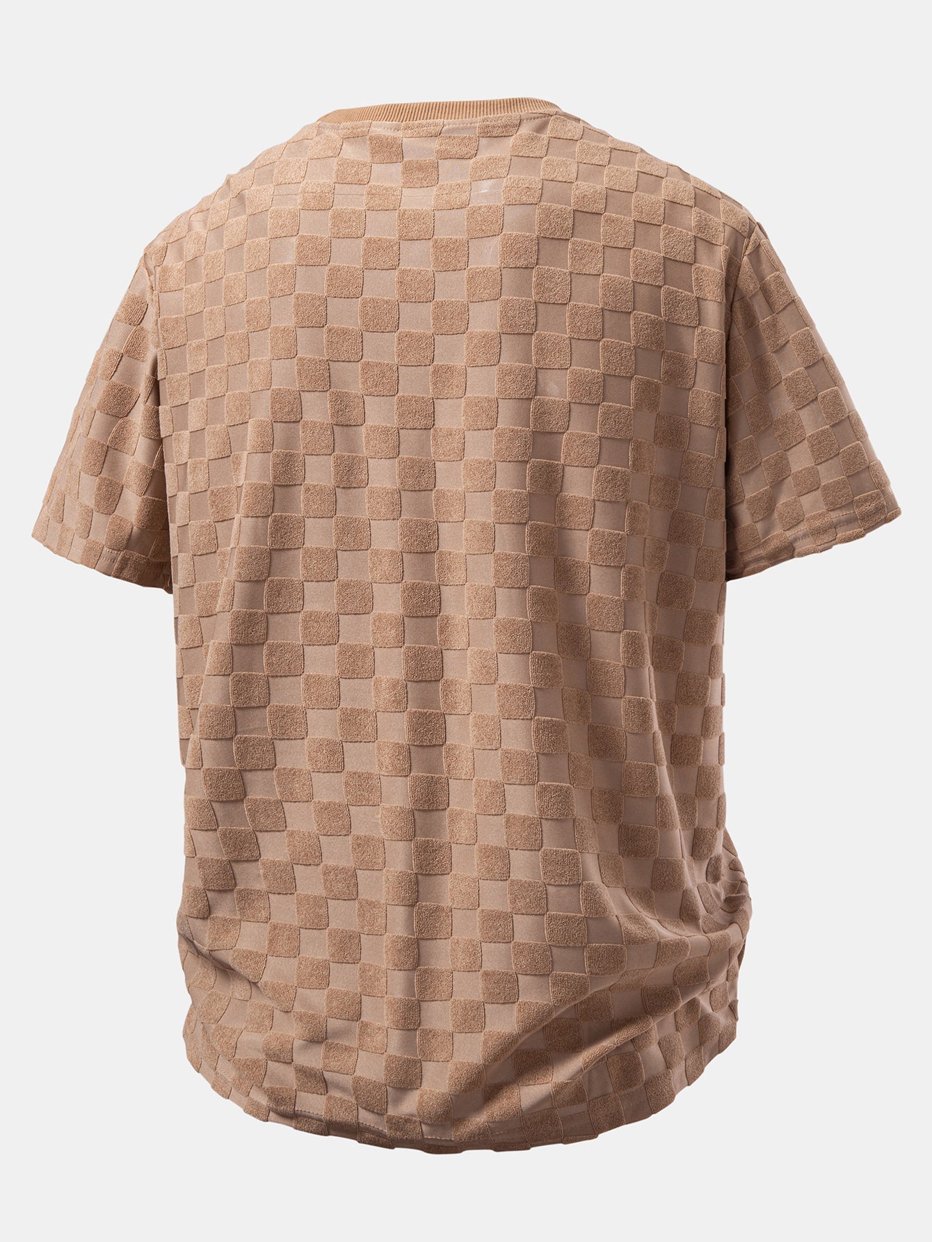 Relax Fit Checkerboard Jacquard  T-Shirt