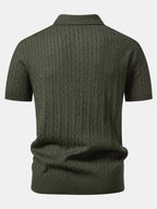 Twisted Jacquard Knit Polo & Slim Fit Tapered Trousers