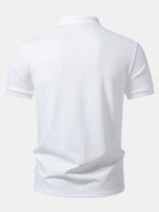 Textured Zipper Polo