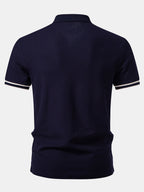 Contrast Trim Zipper Polo