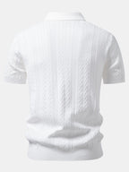 Geometric Jacquard Knit Polo & Slim Fit Tapered Trousers