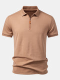 Textured Zipper Polo