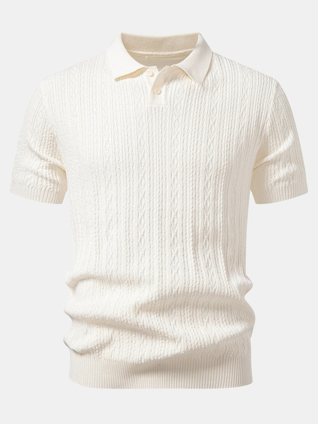 Geometric Jacquard Knit Polo