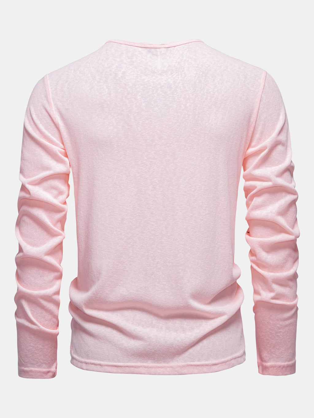Long Sleeve Lightweight Linen Look V Neck T-Shirt