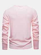 Long Sleeve Lightweight Linen Look V Neck T-Shirt