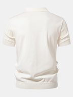 Geometric Jacquard Knit Polo