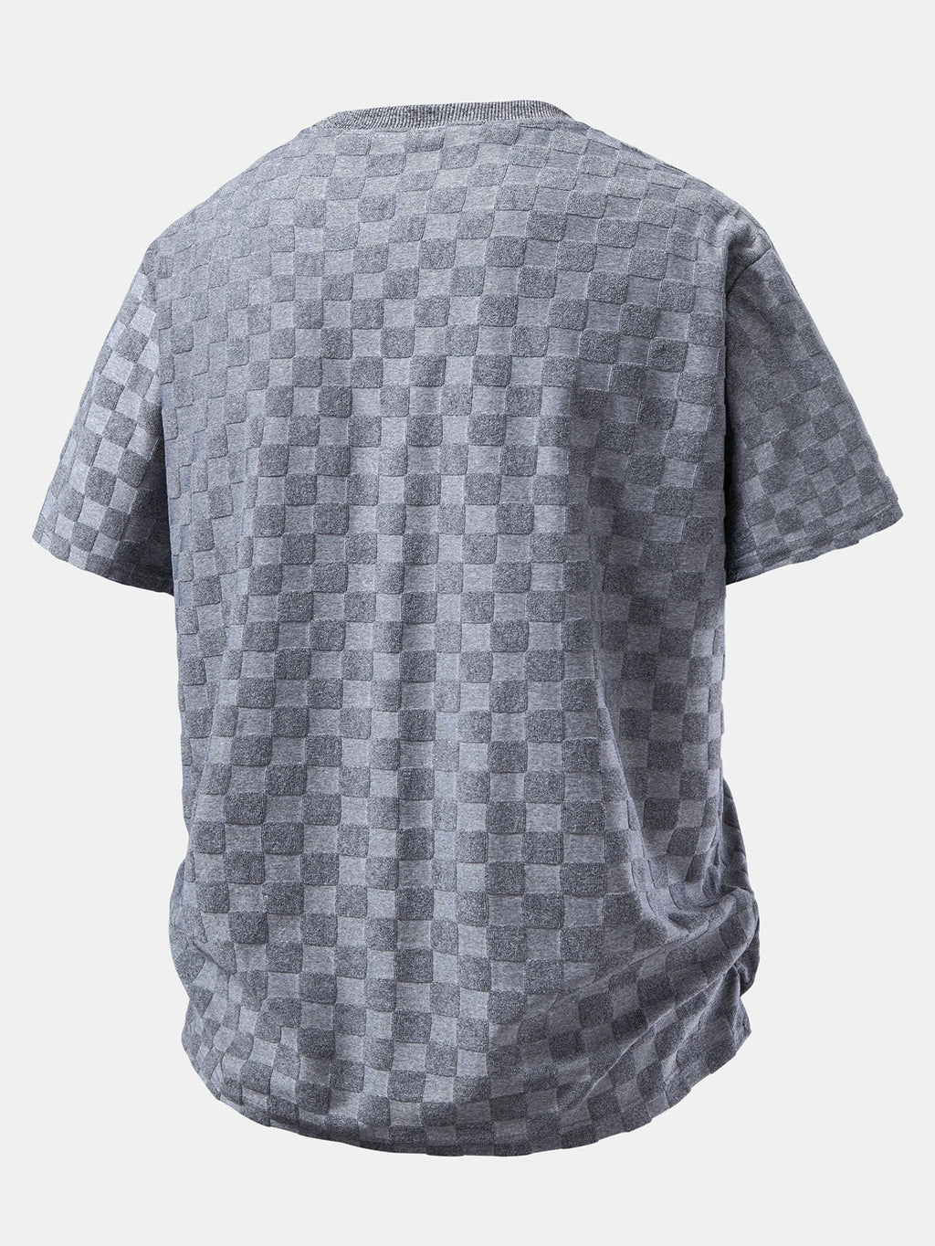 Relax Fit Checkerboard Jacquard  T-Shirt
