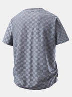 Relax Fit Checkerboard Jacquard  T-Shirt