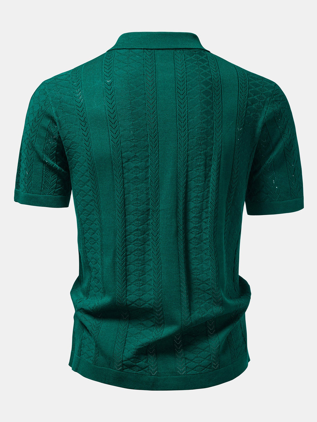 Textured Jacquard Open Knit Shirt & Crinkle Textured Straight Leg Pants