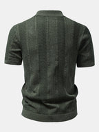 Linen Textured Knit Shirt & Slim Fit Tapered Trousers