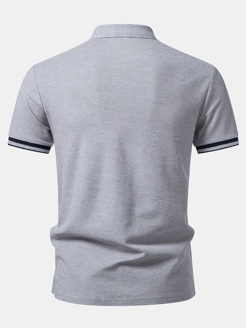 Contrast Trim Zipper Polo